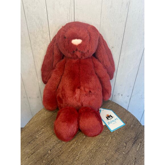 Jellycat Bashful Bunny Set of 4 Christmas Saffyre Allium Redcurrant Teal NEW - Picture 4 of 7